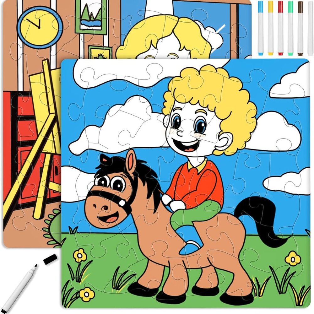 DIY Hand-Painted Puzzles Kids Puzzles are Educational Learning Toys Suitable for